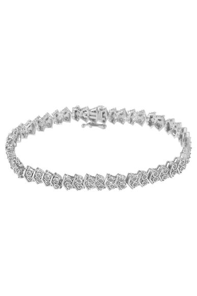 1.0 cttw Diamond "Arrow" Shape Tennis Link Bracelet